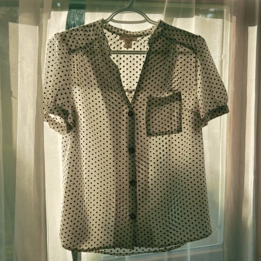 Monteau Black Polka Dot Blouse